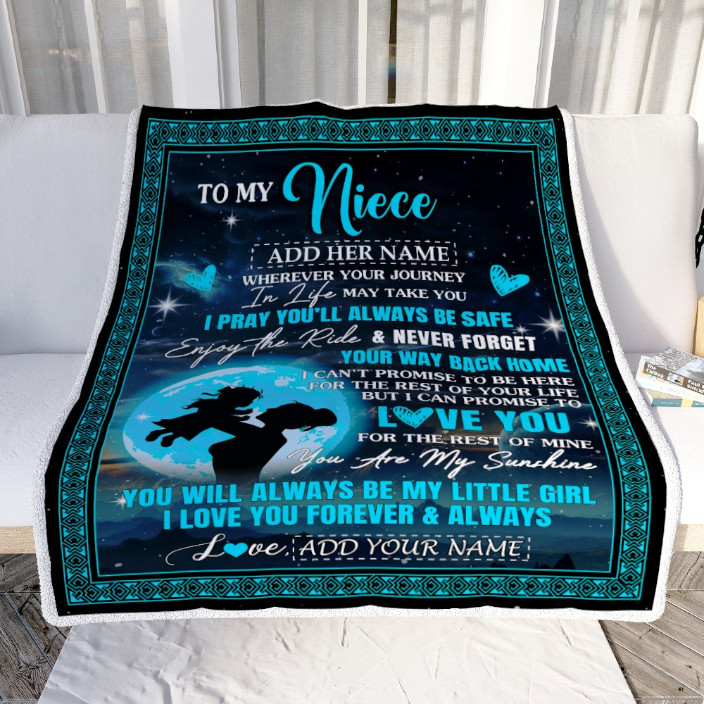 Personalized To My Niece Gifts Blanket From Aunt Auntie Promise To Love You Gifts For Niece Birthday Graduation Christmas Custom Fleece Throw Blanket | teecentury