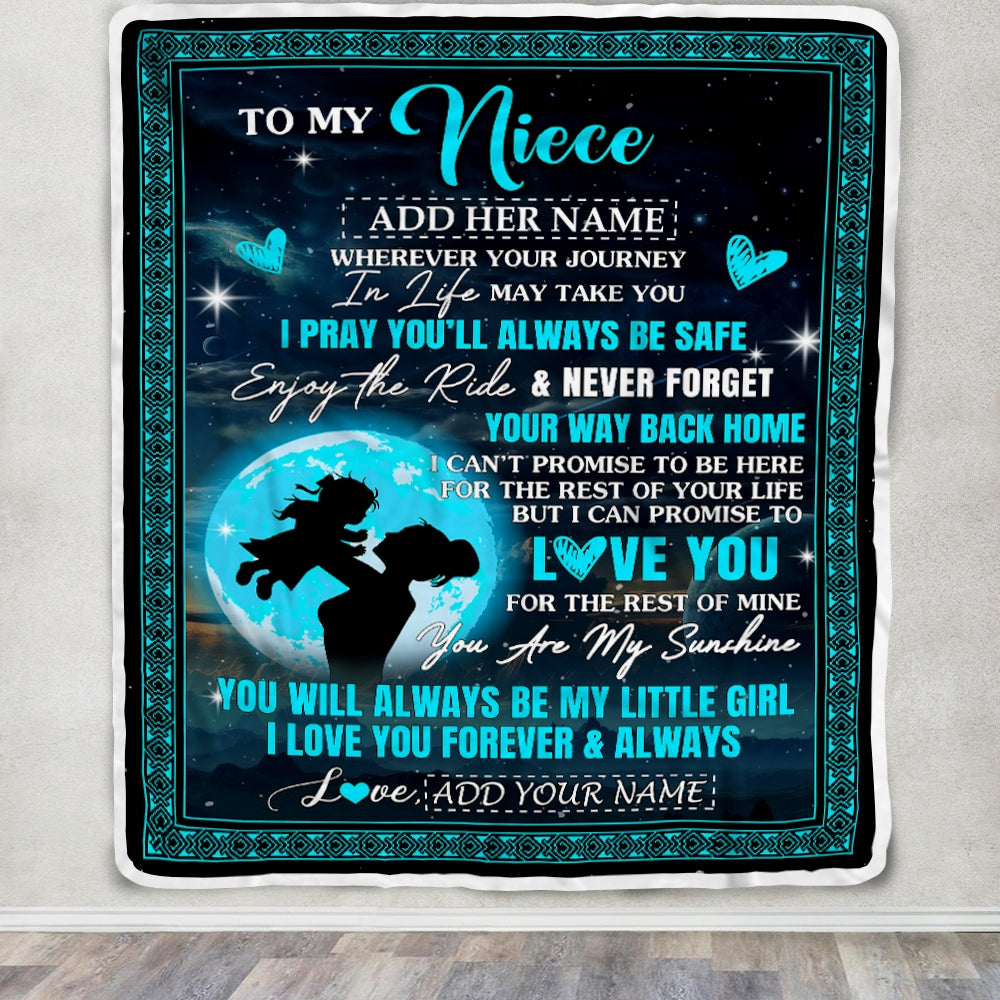 Personalized To My Niece Gifts Blanket From Aunt Auntie Promise To Love You Gifts For Niece Birthday Graduation Christmas Custom Fleece Throw Blanket | teecentury