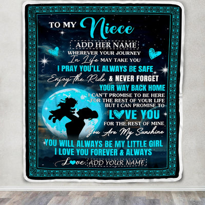 Personalized To My Niece Gifts Blanket From Aunt Auntie Promise To Love You Gifts For Niece Birthday Graduation Christmas Custom Fleece Throw Blanket | teecentury