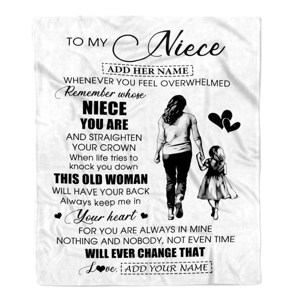 Personalized To My Niece Gifts Blanket From Aunt Auntie Whenever Woman Unique Birthday Gifts For Niece Graduation Christmas Custom Fleece Throw Blanket | teecentury