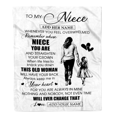 Personalized To My Niece Gifts Blanket From Aunt Auntie Whenever Woman Unique Birthday Gifts For Niece Graduation Christmas Custom Fleece Throw Blanket | teecentury