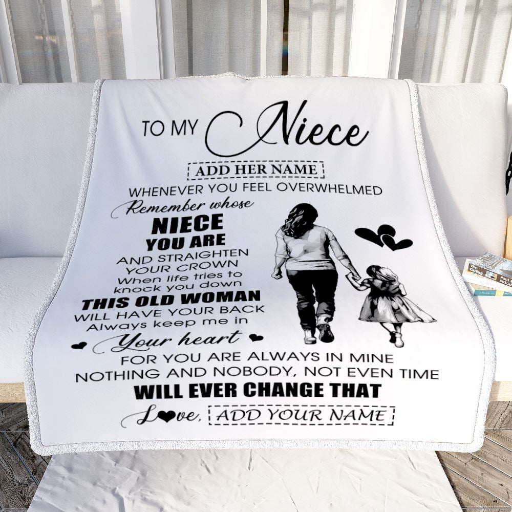 Personalized To My Niece Gifts Blanket From Aunt Auntie Whenever Woman Unique Birthday Gifts For Niece Graduation Christmas Custom Fleece Throw Blanket | teecentury