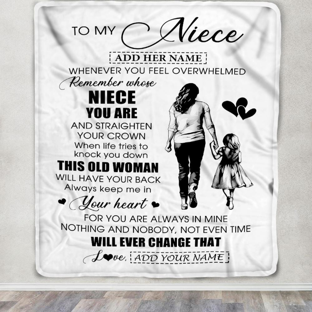 Personalized To My Niece Gifts Blanket From Aunt Auntie Whenever Woman Unique Birthday Gifts For Niece Graduation Christmas Custom Fleece Throw Blanket | teecentury