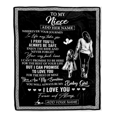 Personalized To My Niece Gifts Blanket From Aunt Auntie Wherever Your Journey In Life Aunt Niece Birthday Gifts Christmas Customized Fleece Throw Blanket | teecentury