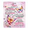 Personalized To My Niece Gifts Blanket From Aunt Uncle Auntie I Wish You The Strength Butterfly Niece Birthday Gifts Christmas Custom Fleece Throw Blanket | teecentury
