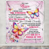 Personalized To My Niece Gifts Blanket From Aunt Uncle Auntie I Wish You The Strength Butterfly Niece Birthday Gifts Christmas Custom Fleece Throw Blanket | teecentury