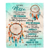Personalized To My Niece Gifts Blanket From Aunt Uncle Auntie I Wish You The Strength Dream Catcher Niece Birthday Gifts Christmas Custom Fleece Throw Blanket | teecentury