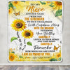 Personalized To My Niece Gifts Blanket From Aunt Uncle Auntie I Wish You The Strength Sunflower Niece Birthday Gifts Christmas Custom Fleece Throw Blanket | teecentury
