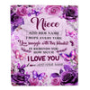 Personalized To My Niece Gifts Blanket From Aunt Uncle Auntie Purple Floral Birthday Gifts For Niece Graduation Christmas Custom Fleece Throw Blanket | teecentury
