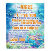 Personalized To My Niece Gifts Blanket From Aunt Uncle Auntie This Old Turtle Love You Niece Birthday Gifts Graduation Christmas Customized Fleece Blanket | teecentury