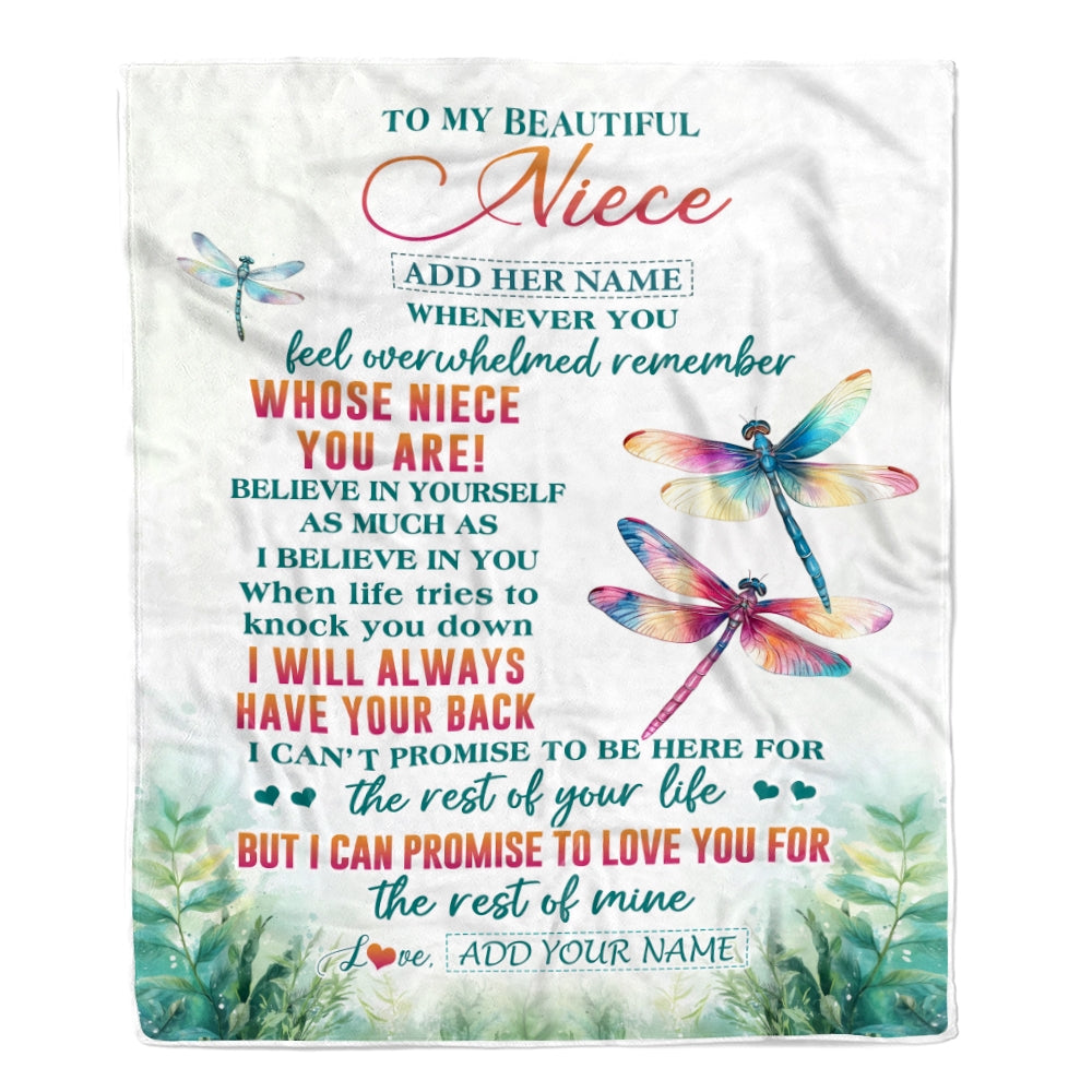 Personalized To My Niece Gifts Blanket From Aunt Uncle Auntie Whenever You Feel Dragonfly Niece Birthday Gifts Graduation Christmas Customized Fleece Blanket | teecentury