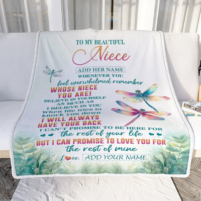 Personalized To My Niece Gifts Blanket From Aunt Uncle Auntie Whenever You Feel Dragonfly Niece Birthday Gifts Graduation Christmas Customized Fleece Blanket | teecentury