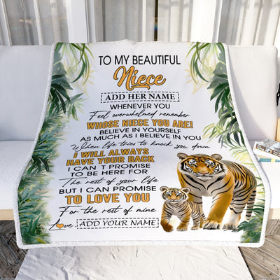 Personalized To My Niece Gifts Blanket From Aunt Uncle Auntie Whenever You Feel Tiger Niece Birthday Gifts Graduation Christmas Customized Fleece Blanket | teecentury