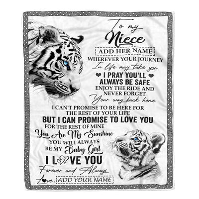 Personalized To My Niece Gifts Blanket From Aunt Uncle Auntie Wherever Your Journey In Life White Tier Niece Birthday Gifts Christmas Custom Fleece Blanket | teecentury