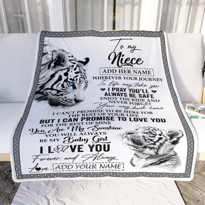 Personalized To My Niece Gifts Blanket From Aunt Uncle Auntie Wherever Your Journey In Life White Tier Niece Birthday Gifts Christmas Custom Fleece Blanket | teecentury