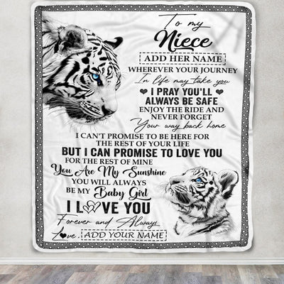 Personalized To My Niece Gifts Blanket From Aunt Uncle Auntie Wherever Your Journey In Life White Tier Niece Birthday Gifts Christmas Custom Fleece Blanket | teecentury