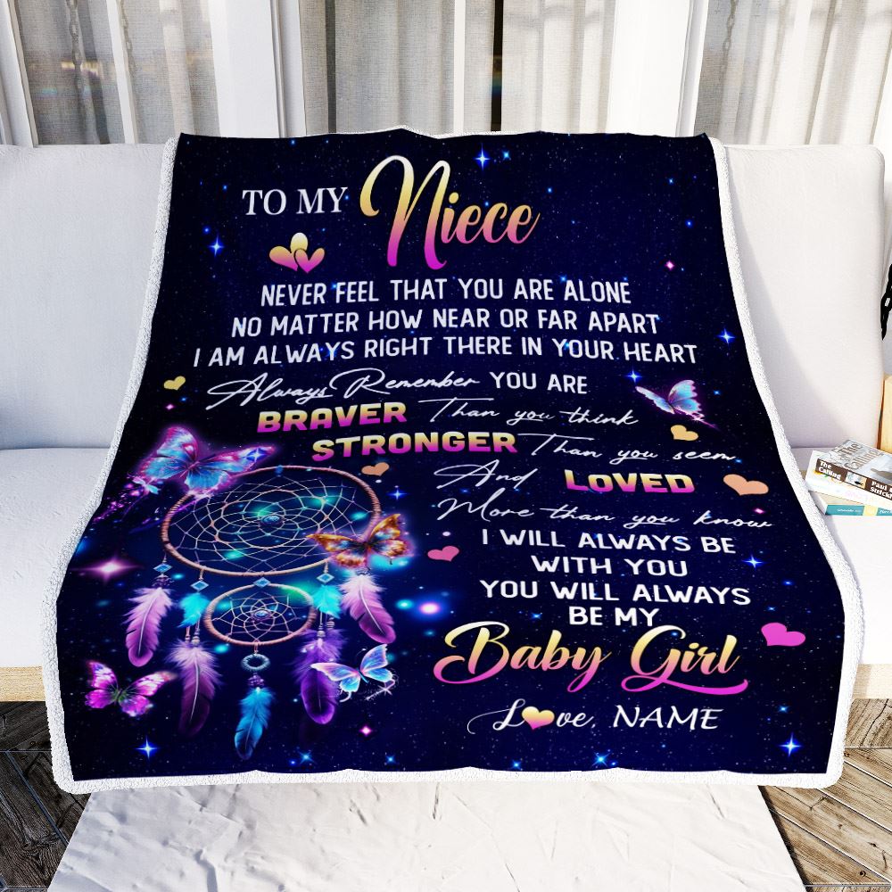 Personalized To My Niece Gifts Blanket From Aunt Uncle Dream Catcher Butterfly Girl Niece Gifts Birthday Graduation Christmas Customized Fleece Throw Blanket | teecentury