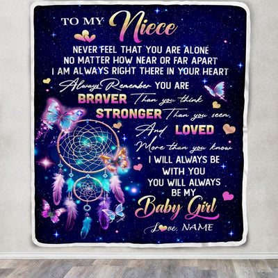 Personalized To My Niece Gifts Blanket From Aunt Uncle Dream Catcher Butterfly Girl Niece Gifts Birthday Graduation Christmas Customized Fleece Throw Blanket | teecentury