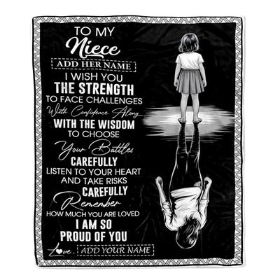 Personalized To My Niece Gifts Blanket From Aunt Uncle I Wish You The Strength Aunt Niece Birthday Gifts Christmas Graduation Custom Fleece Throw Blanket | teecentury