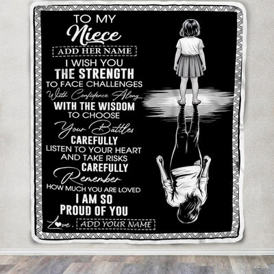 Personalized To My Niece Gifts Blanket From Aunt Uncle I Wish You The Strength Aunt Niece Birthday Gifts Christmas Graduation Custom Fleece Throw Blanket | teecentury
