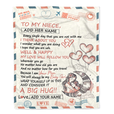 Personalized To My Niece Gifts Blanket From Aunt Uncle Long Distance Letter Blanket For Niece Birthday Gifts Graduation Christmas Customized Fleece Blanket | teecentury