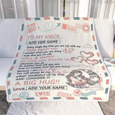 Personalized To My Niece Gifts Blanket From Aunt Uncle Long Distance Letter Blanket For Niece Birthday Gifts Graduation Christmas Customized Fleece Blanket | teecentury