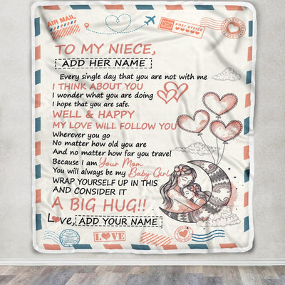 Personalized To My Niece Gifts Blanket From Aunt Uncle Long Distance Letter Blanket For Niece Birthday Gifts Graduation Christmas Customized Fleece Blanket | teecentury