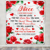 Personalized To My Niece Gifts Blanket From Aunt Uncle Rose Flower Present For Adult Birthday Gifts For Niece Christmas Graduation Custom Fleece Blanket | teecentury