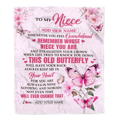Personalized To My Niece Gifts Blanket From Aunt Uncle Whenever Butterfly Unique Birthday Gifts For Niece Graduation Christmas Customized Fleece Blanket | teecentury
