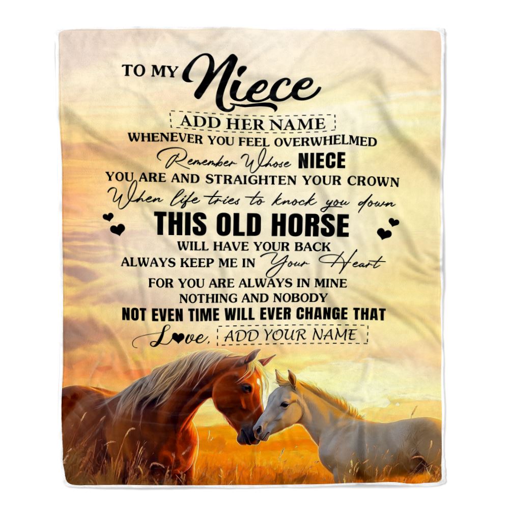 Personalized To My Niece Gifts Blanket From Aunt Uncle Whenever Horse Unique Birthday Gifts For Niece Graduation Christmas Customized Custom Fleece Blanket | teecentury
