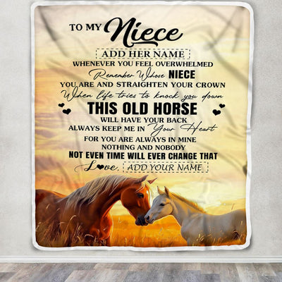 Personalized To My Niece Gifts Blanket From Aunt Uncle Whenever Horse Unique Birthday Gifts For Niece Graduation Christmas Customized Custom Fleece Blanket | teecentury