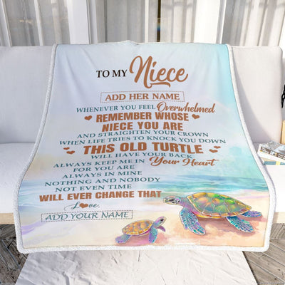 Personalized To My Niece Gifts Blanket From Aunt Uncle Whenever Turtle Unique Birthday Gifts For Niece Graduation Christmas Customized Custom Fleece Blanket | teecentury