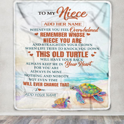 Personalized To My Niece Gifts Blanket From Aunt Uncle Whenever Turtle Unique Birthday Gifts For Niece Graduation Christmas Customized Custom Fleece Blanket | teecentury