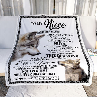 Personalized To My Niece Gifts Blanket From Aunt Uncle Whenever Wolf Unique Birthday Gifts For Niece Graduation Christmas Customized Custom Fleece Blanket | teecentury
