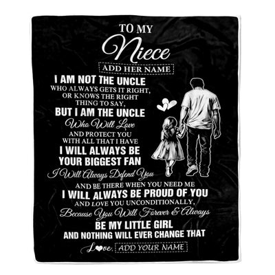 Personalized To My Niece Gifts Blanket From Uncle Biggest Fan Birthday Gifts For Niece From Uncle Niece Graduation Christmas Custom Fleece Throw Blanket | teecentury