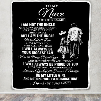 Personalized To My Niece Gifts Blanket From Uncle Biggest Fan Birthday Gifts For Niece From Uncle Niece Graduation Christmas Custom Fleece Throw Blanket | teecentury