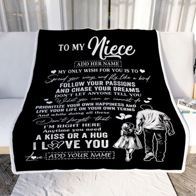 Personalized To My Niece Gifts Blanket From Uncle My Only Wish For You Niece Birthday Gifts Graduation Christmas Customized Fleece Throw Blanket | teecentury