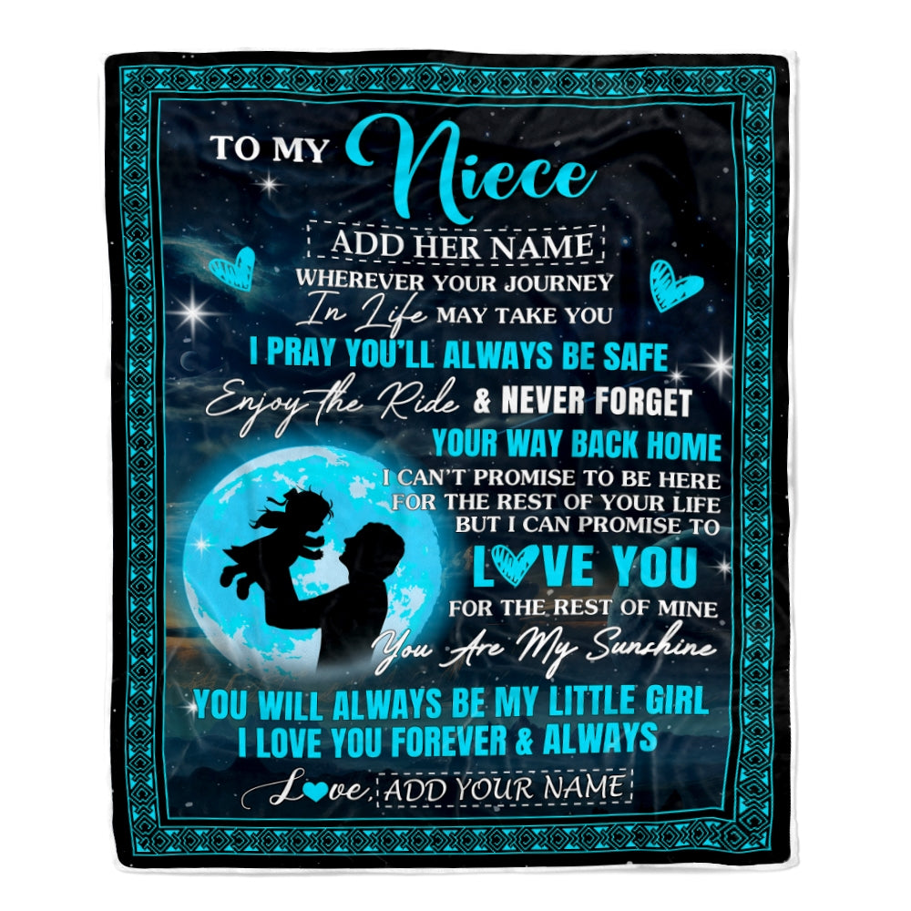 Personalized To My Niece Gifts Blanket From Uncle Promise To Love You Gifts For Niece Birthday Graduation Christmas Custom Fleece Throw Blanket | teecentury