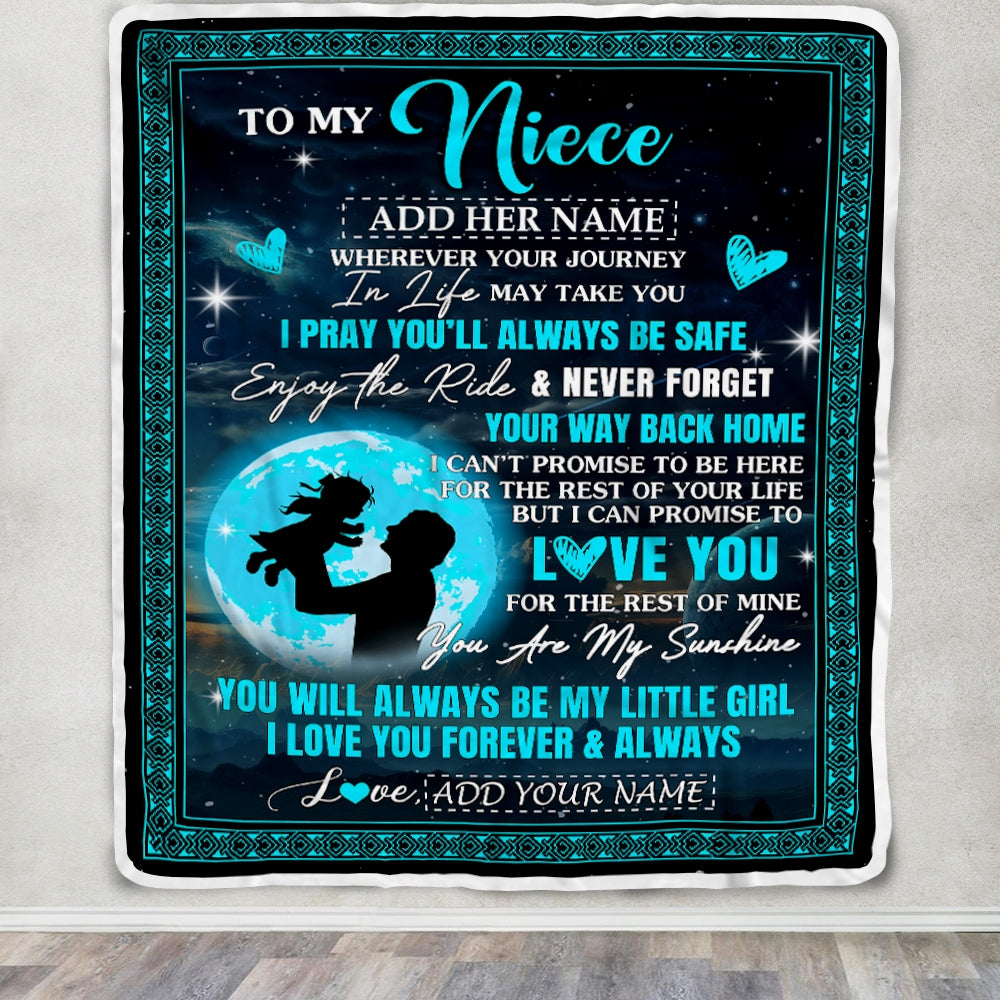 Personalized To My Niece Gifts Blanket From Uncle Promise To Love You Gifts For Niece Birthday Graduation Christmas Custom Fleece Throw Blanket | teecentury