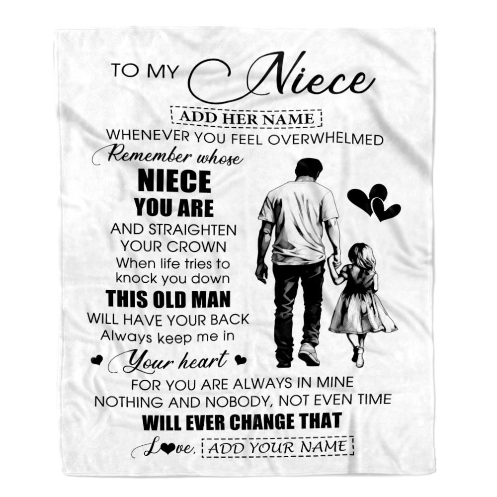 Personalized To My Niece Gifts Blanket From Uncle Whenever Man Unique Birthday Gifts For Niece Graduation Christmas Custom Fleece Throw Blanket | teecentury