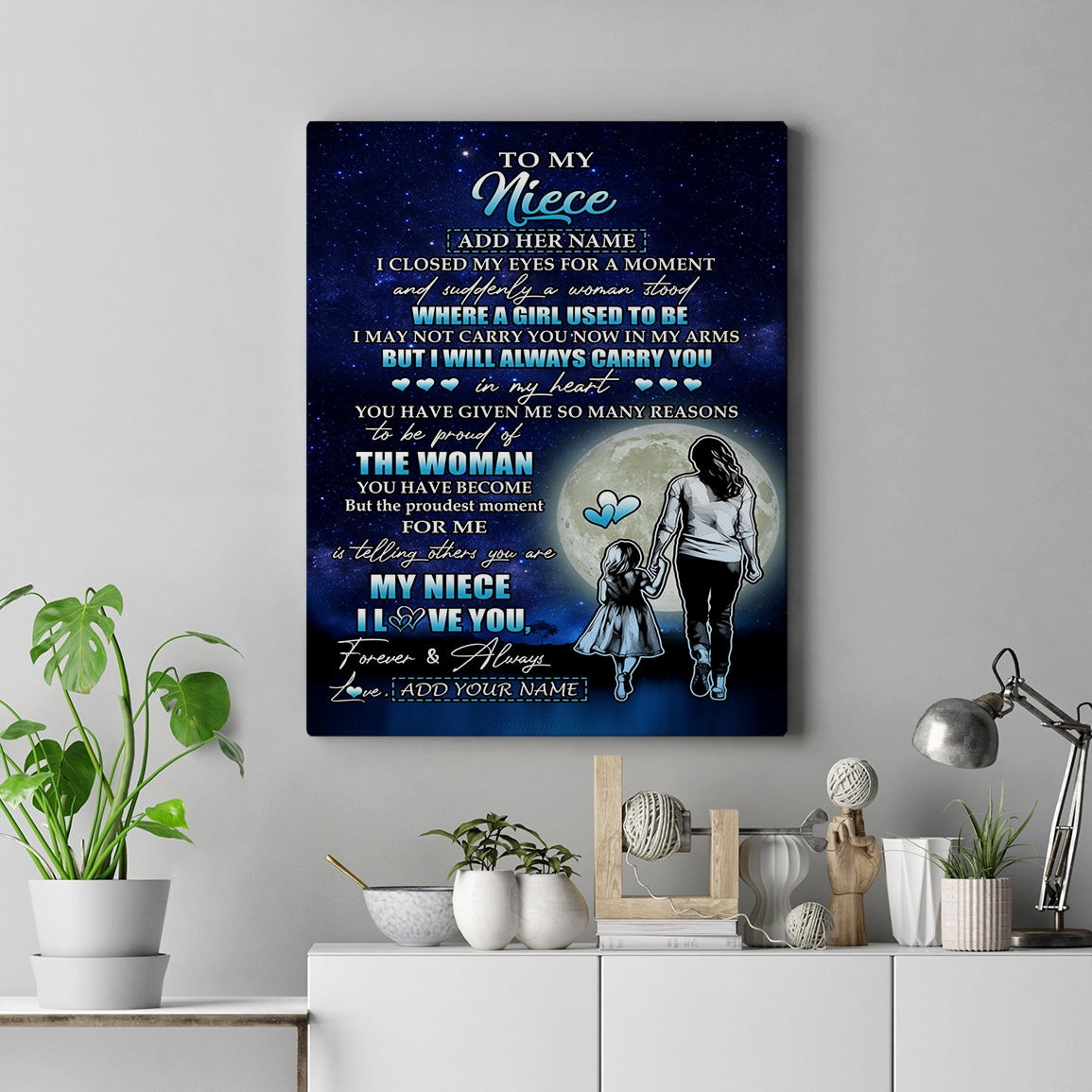 Personalized To My Niece Gifts Canvas From Aunt Auntie I Closed My Eyes For A Moment Niece Birthday Graduation Christmas Custom Wall Art Print Framed Canvas | teecentury