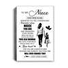 Personalized To My Niece Gifts Canvas From Aunt Auntie Whenever Woman Unique Birthday Gifts For Niece Graduation Christmas Custom Wall Art Print Framed Canvas | teecentury
