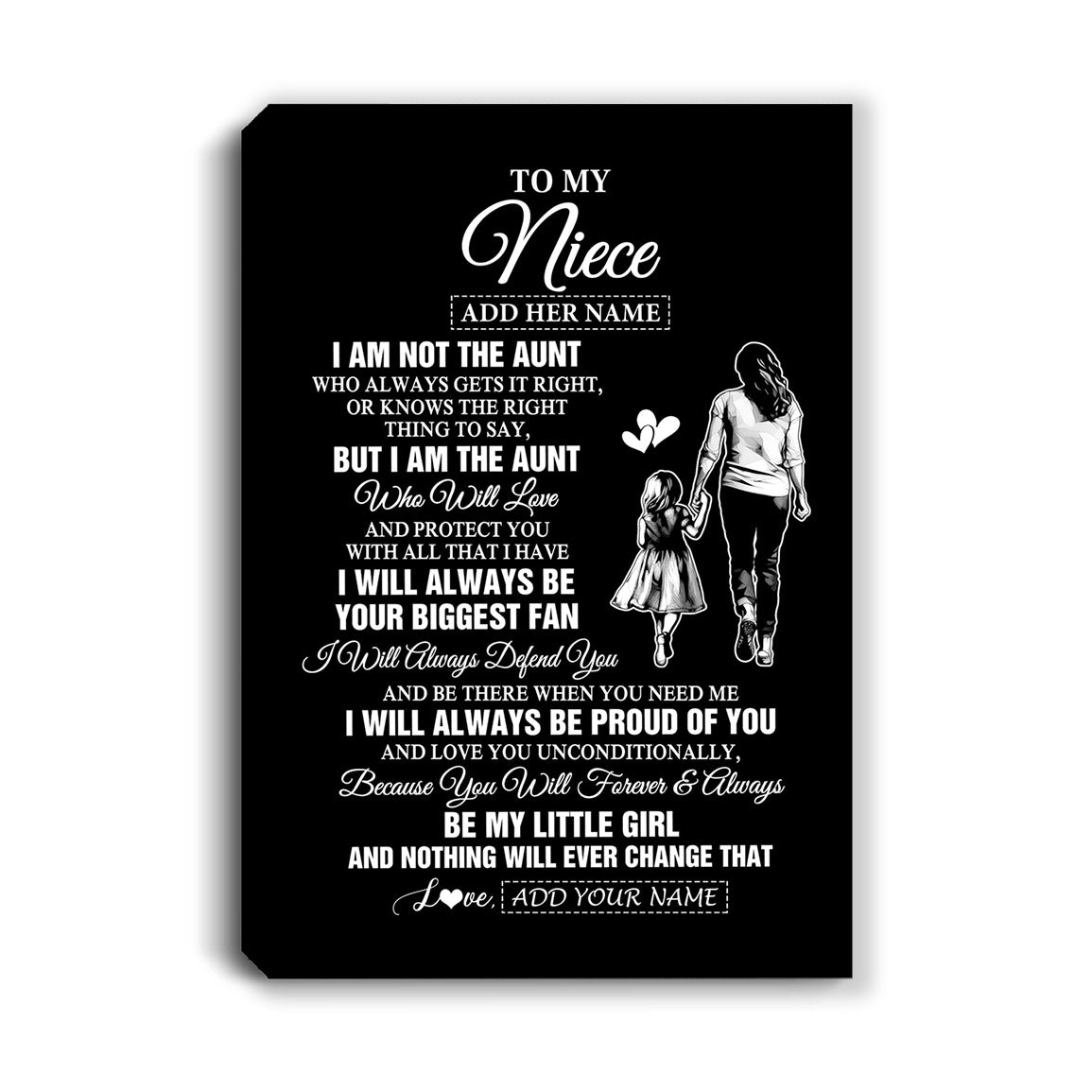 Personalized To My Niece Gifts Canvas From Aunt Biggest Fan Birthday Gifts For Niece From Aunt Auntie Niece Graduation Christmas Custom Wall Art Framed Canvas | teecentury