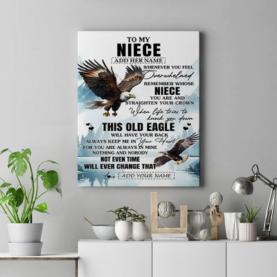 Personalized To My Niece Gifts Canvas From Aunt Uncle Whenever Eagle Unique Birthday Gifts For Niece Graduation Christmas Custom Wall Decor Wall Art Framed Canvas | teecentury