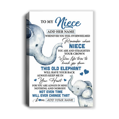 Personalized To My Niece Gifts Canvas From Aunt Uncle Whenever Elephant Unique Birthday Gifts For Niece Graduation Christmas Custom Custom Art Print Framed Canvas | teecentury