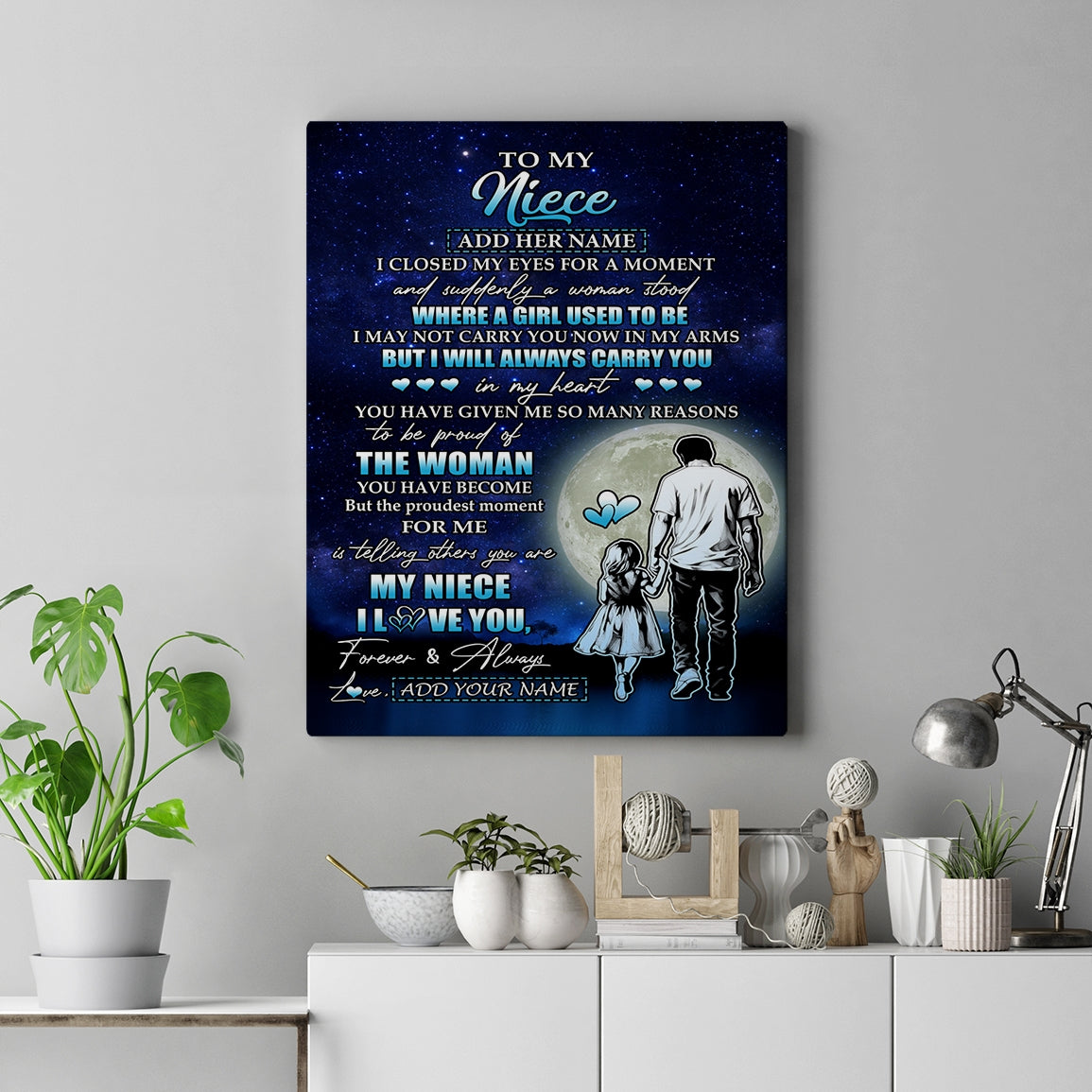 Personalized To My Niece Gifts Canvas From Uncle I Closed My Eyes For A Moment Niece Birthday Graduation Christmas Custom Wall Art Print Framed Canvas | teecentury