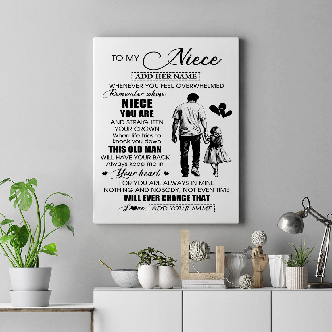 Personalized To My Niece Gifts Canvas From Uncle Whenever Man Unique Birthday Gifts For Niece Graduation Christmas Custom Wall Art Print Framed Canvas | teecentury