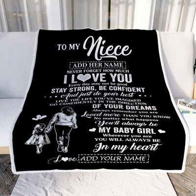 Personalized To My Niece Gifts From Aunt Auntie Blanket Never Forget How Much I Love You Niece Birthday Graduation Christmas Customized Fleece Throw Blanket | teecentury