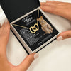 Interlocking Hearts Necklace 18K Yellow Gold Finish | 2 | Personalized To My Niece Gifts From Aunt Auntie Necklace This Old Lion Love You Niece Birthday Gifts Graduation Christmas Jewelry Custom Gift Box Message Card | https://teecentury.