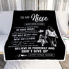 Personalized To My Niece Gifts From Aunt Blanket Don't Give Up Aunt Gifts For Niece Birthday Graduation Christmas Customized Fleece Throw Blanket | teecentury